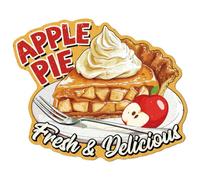 WADORN Vintage Apples Pie Metal Tin Sign, 13.6x11 Inch Funny Retro Kitchen Diner Cafe Shop Restaurant Tin Sign APPLES PIE Fresh Delicious Wall Art Poster Plaque Decor for Bar Bakery Home Decor