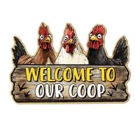 WADORN Vintage Comic Chicken Metal Tin Sign, 15x10 Inch Retro Tin Sign Farmhouse Animals Home Wall Art Plaque Decor Funny Farm Chicken Poster Decorations Gift for Home Garden Farm Garage