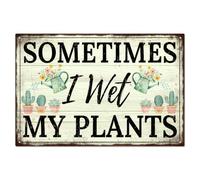 WADORN Vintage Gardening Metal Tin Sign, 7.8x11.8 Inch Funny Retro Sometimes I Wet My Plants Tin Sign Gardener Gift Wall Art Plaque Decor Outdoor Spring Poster Decor for Garden Home