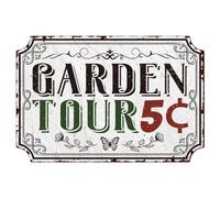 WADORN Vintage Gardening Wildflowers Butterfly Metal Tin Sign, 15x10 Inch Funny Retro Flower Garden Tour Tin Sign Gardener Gift Wall Art Plaque Decor Outdoor Spring Poster Decor for Garden Home