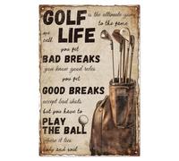 WADORN Vintage Golf Life Metal Tin Sign, 7.8x11.8 Inch Funny Retro Golfing Club Tin Sign Golf Motivational Quote Wall Art Poster Plaque Decor for Garage Bar Pub Man Cave Decor
