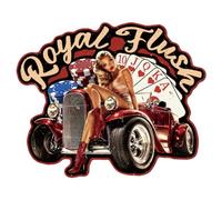 WADORN Vintage Poker Pin Up Lady Metal Tin Sign, 13.5x11 Inch Funny Retro Poker Room Bar Club Home Tin Sign Poker Car Sexy Women Wall Art Poster Plaque Decor for Home Man Cave Pub Decor