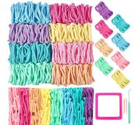 WADORN Weaving Loom Kit, Sturdy Frame Potholder Weaving Loom Kits with 800pcs Craft Loops DIY Arts and Crafts for Adults Easy 2-in-1 Square Buildable Knitting Kits Gifts for Beginners