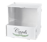 WADORN Wedding Card Box, Large White Wedding Cards Box with Flower Through Elegant Rustic Envelope Money Cards Holder with Acrylic Board for Reception Party Birthday Bridal Shower Graduation Decor
