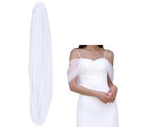 WADORN White Bridal Lace Sheer Capelet Detachable Tulle Shawl Polyester Short Shoulder Cover Up Cape 44x3.9 Inch for Wedding Opera Banquets Costume Party Prom Evening Gala Cover
