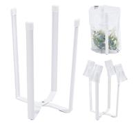 WADORN White Water Bottle Drying Rack Metal Foldable Reusable Bottle Dryer Rack Multifunctional Kitchen Storage Stand Holder for Cups Plastic Bags Garbage Bag Home Pantry Organization 5.3x8.4 Inch