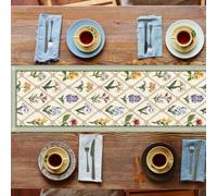 WADORN Wildflower Table Runner 72 Inches Long, Seasonal Spring Summer Table Runner Flower Anniversary Holiday Washable Kitchen Dining Table Decoration for Home Party Decor Wedding Indoor Outdoor