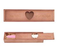 WADORN Wooden Pregnancy Test Gifts Box, Pregnancy Test Keepsake Box Surprise Announcement for Husband Ideas Souvenir Gifts with Raffia Ribbon for Dad Grandma Grandparents, Brown