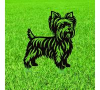 WADORN Yorkshire Terrier Decor Garden Stakes Black Yorkie Metal Yard Art Decorations Animal Silhouette Outdoor Decor for Outdoor Garden Backyard Lawn Dog Theme Ornaments Stakes Gifts for Women Men