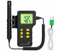 WADPP Temperature Humidity Meter, Split-Probe Hygrometer with K-Type Input | Split probe, 5-98% RH, dual display, MAX/MIN and data hold; for technicians checking offices, greenhouses and labs