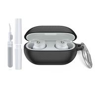 WADVCU for Beats Solo Buds(2024) Case Cover with Cleaner Kit, Soft Silicone Shockproof Protective Cover Compatible with Beats Solo Buds True Wireless Earbuds Charging Case with Carabiner-Black