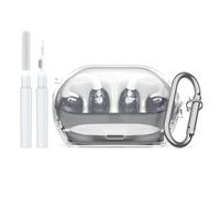 WADVCU for JBL Soundgear Clips Clear Case Cover with Cleaner kit, Drop Protective Soft TPU Transparent Shell Compatible with JBL Soundgear Clips Earbuds Charging Case with Keychain(Clear)