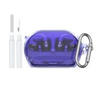 WADVCU for JBL Soundgear Clips Clear Case Cover with Cleaner kit, Drop Protective Soft TPU Transparent Shell Compatible with JBL Soundgear Clips Earbuds Charging Case with Keychain(Clear Purple)