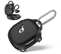 WADVCU for[Newest Secure Lock] Soundcore Sport X20 Case Cover, Soft Silicone Protective Scratch Resistant Logo Visible Design Cover for Soundcore Sport X20 by Anker Charging Case with Carabiner-Black