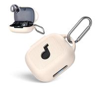 WADVCU for Soundcore C30i Case Cover,Silicone Protective Scratch Shock Resistant Logo Visible Design Cover Compatible with Soundcore C30i by Anker Open-Ear Earbuds Charging Case with Carabiner-Apricot