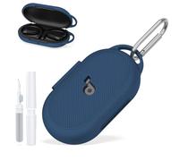 WADVCU for Soundcore V20i by Anker Case Cover with Cleaner Kit, Silicone Shockproof Protective Logo Visible Design Cover with Anker Soundcore V20i Earbuds Charging Case with Carabiner-Blue