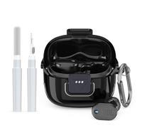 WADVCU [Upgrade Secure Lock] for JBL Tune Buds 2 Case Cover with Cleaner kit, Protective PC Transparent Hard Shell Compatible with JBL Tune Buds 2 Earbuds Charging Case with Keychain(Black)