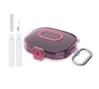 WADVCU [Upgrade Secure Lock] for Shokz OpenFit Pro Case Cover with Cleaner kit, Protective PC Transparent Hard Shell Compatible with Shokz OpenFit Pro Earbuds Charging Case with Keychain(Clear Pink)