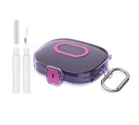 WADVCU [Upgrade Secure Lock] for Shokz OpenFit Pro Case Cover with Cleaner kit, Protective PC Transparent Hard Shell Compatible with Shokz OpenFit Pro Earbuds Charging Case with Keychain(Clear Purple)