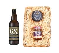 Wadworth | Brewery Beer Wicker Tray 4.5% ABV | 500ml | Features a luxury gift set featuring a gluten free, vegan friendly golden ale with artisan pairings.