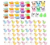 WADY 100PCS Mini Luminous Resin Animals，Resin Animals, Tiny Resin Animals Miniature Mini Little Small Plastic Animals Figures Glow in the Dark for Micro Landscape Fairy Garden Aquarium Dollhouse Decor