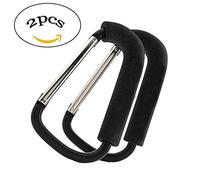 WADY 2pcs Strong Large Durable Buggy Carabiner Hooks Mummy Clip Pushchair Shopping Bag Holder