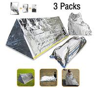 WADY 3-In-1 Emergency Survival Blanket, Tent, Sleeping Bag - Heat Reflective Waterproof Mylar Emergency Thermal Shelter Tube Tent, Sleeping Bag, Blanket Survival Kits for Camping Hiking