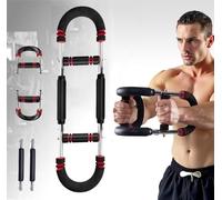 WADY Adjustable Portable Power Twister Bar & Chest Expander Arm Trainer for Strength Building, Body Sculpting & Muscle Training Home Gym Equipment for Men, Beginners to Professional Athletes (Red)