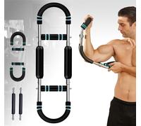 WADY Adjustable Portable Power Twister Bar & Chest Expander Arm Trainer for Strength Building, Body Sculpting & Muscle Training Home Gym Equipment for Men, Beginners to Professional Athletes (Blue)
