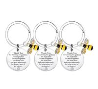 Waeceip 3pcs Teacher Keyring Bee Gifts For Teacher Christmas Graduation Gifts For Teachers Mentor Teachers Thank You Appreciate Gifts From Students (thank you teacher gifts)