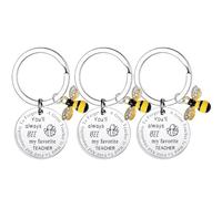 Waeceip 3pcs Teacher Keyring Bee Gifts For Teacher Christmas Graduation Gifts For Teachers Mentor Teachers Thank You Appreciate Gifts From Students (bee teacher gifts)