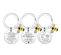 Waeceip 3pcs Teacher Keyring Bee Gifts For Teacher Christmas Graduation Gifts For Teachers Mentor Teachers Thank You Appreciate Gifts From Students (best teacher keyring for 3)