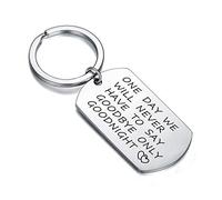 Waeceip Boyfriend Gifts From Girlfriend Couple Keychain Valentines Day Gift Long Distance Relationship Gifts Birthday Gifts (One day we will never have to say goodbye only goodnight)