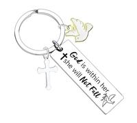 Waeceip Christian Keyring Bible Verse Gifts Inspirational Christian Gifts for Women Friend Sister Daughter Religious Gift Baptism Gift Bible Accessories Faith Present Jesus Keyrings