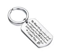 Waeceip Couple Keychain to My Love Keychain Wife Husband Gifts Boyfriend Girlfriend Gifts Valentine Gift Anniversary Day Gifts Birthday Jewellery Wedding Gift (My Man)