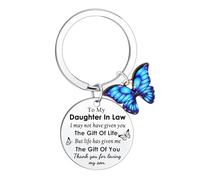 Waeceip Daughter In Law Keyring Wedding Engagement Gifts for Daughter In Law Gifts from Mother In Law Thank You Present for Future Daughters Gift Butterfly Jewelry Gift
