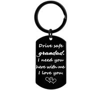 Waeceip Drive Safe Keychain for Grandad Gifts, Drive Safe Grandad I Need You Here With Me Keychain, Gifts for Birthday Christmas, Gifts for Grandad (grandad)