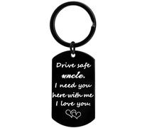 Waeceip Drive Safe Keychain for Uncle Gifts, Drive Safe Uncle I Need You Here With Me Keychain, Gifts for Birthday Christmas, Gifts for Uncle (uncle)