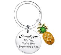 Waeceip Emotional Support Pineapple Fine-Apple Keychain for Women & Men Motivational Gift