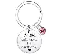 Waeceip Funny Gifts for Mum Keyring from Daughter Son Motivational Inspirational Mothers Day Gifts for Mum Keychain Best Gift Idea Birthday Gift
