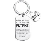 Waeceip Happy Birthday Gifts for Friends Friendship Keychain Funny Gift for Women Birthday Gifts for Best Friend Coworker Bestie