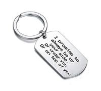 Waeceip Husband Gifts Wife Keychain Gift for Boyfriend Funny Keychain Gift for Couple Personalized Dog Tag Wedding Valentines' Day Gift (I Promise)