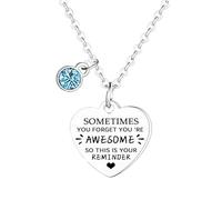 Waeceip Inspirational Gifts for Women Sometimes You Forget You're Awesome Necklace Present for Mothers Day Graduation Birthday Friend