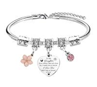 Waeceip Inspirational Gifts from Mum Dad Bracelet Gift from Mother for Daughter Charm Bracelets for Daughter Birthday Wedding Gift from Mum Dad