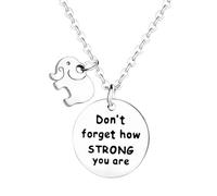 Waeceip Inspirational Necklace Gift for Women Inspirational Gifts for Daughter Granddaughter Don't Forget How Strong You are Elephant Necklace Gifts for Friend