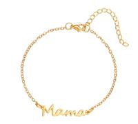 Waeceip Mother’s Day Gifts for Mama Bracelet Adjustable Silver Gold Chain Bracelet for Mum Gift from Daughter Son Trendy Jewelry Gift for Mama Mummy Mum Mother Christmas Birthday Present (Gold)