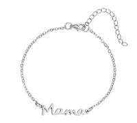 Waeceip Mother’s Day Gifts for Mama Bracelet Adjustable Silver Gold Chain Bracelet for Mum Gift from Daughter Son Trendy Jewelry Gift for Mama Mummy Mum Mother Christmas Birthday Present (Silver)
