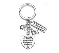 Waeceip Teacher Gifts for Women Teacher Appreciation Gift Teacher Keychain Teacher's Day Thank You Gifts Graduation Keychain Birthday Gift (Thank you for making students)