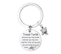 Waeceip Travel Turtle Gifts for Traveller Travel Lover Gifts Turtle Charm Keyring Travels Gift for Women Travelling Gift Good Luck Present for Traveller Family Best Friends Birthday Present