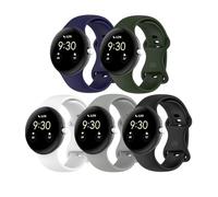 Waekethy 5pcs Bands for Google Pixel Watch 3 45mm, Adjustable Soft Silicone Strap Watch Sport Smartwatch Replacement Bracelet Compatible with Google Pixel Watch3 45mm, 1, L